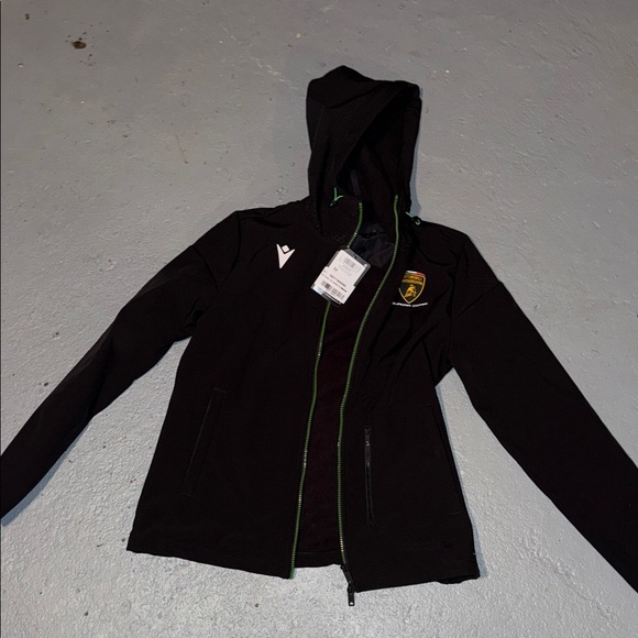 MACARON Lamborghini Motorsport Black Hooded soft shell medium NWT - Picture 1 of 10